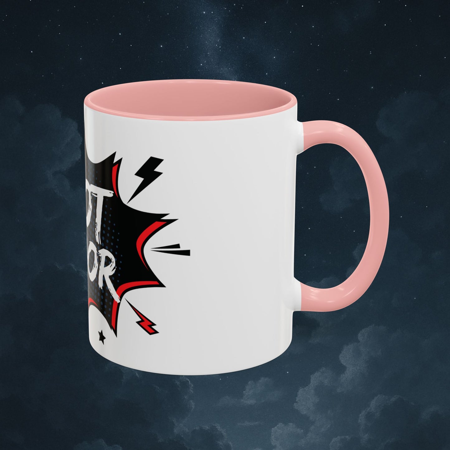 Plot Armor Comic Mug – Funny Pop Art Coffee Cup for Everyday Heroes & Creatives | 11oz Ceramic Mug with Color | Motivational Gift Idea