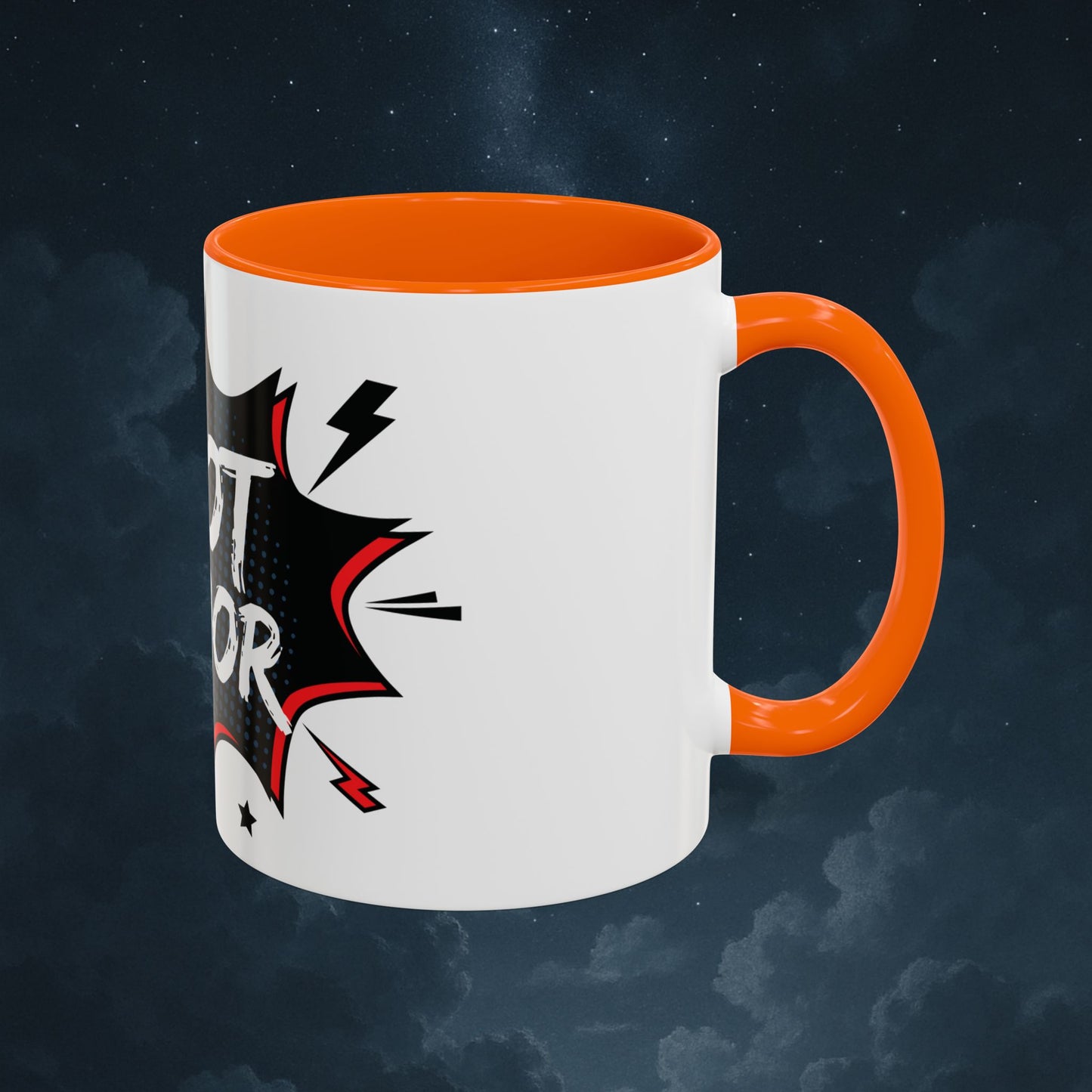Plot Armor Comic Mug – Funny Pop Art Coffee Cup for Everyday Heroes & Creatives | 11oz Ceramic Mug with Color | Motivational Gift Idea