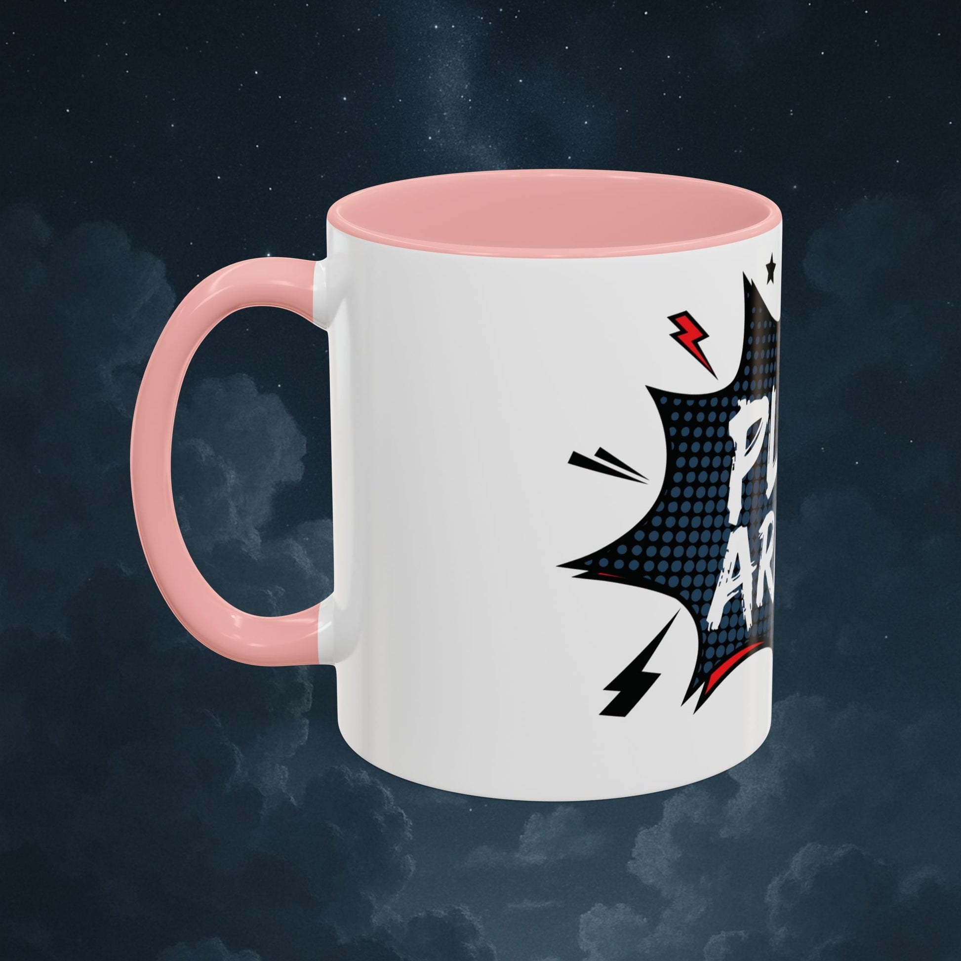 Plot Armor Comic Mug – Funny Pop Art Coffee Cup for Everyday Heroes & Creatives | 11oz Ceramic Mug with Color | Motivational Gift Idea | Mug by VarietySpire – VarietySpire