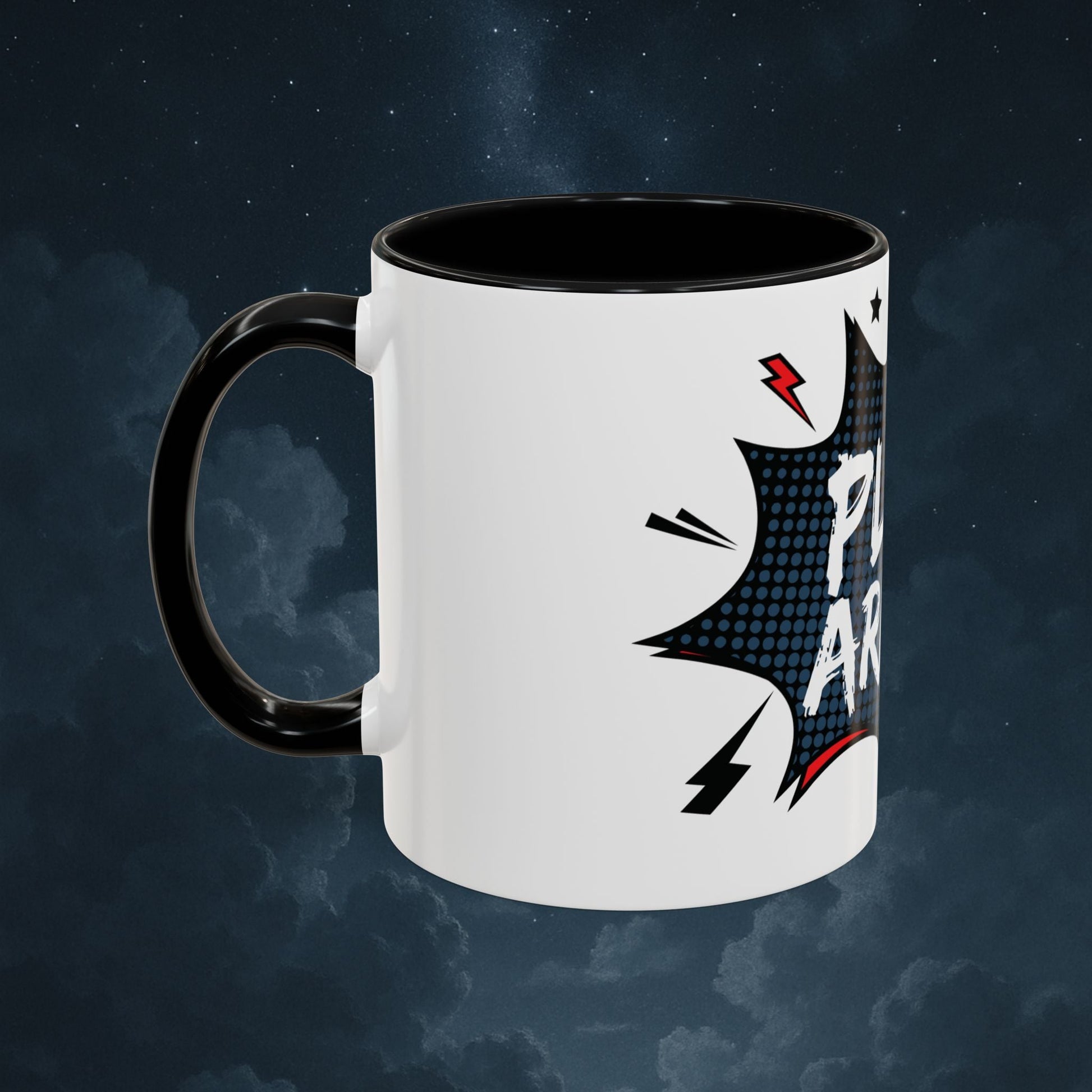 Plot Armor Comic Mug – Funny Pop Art Coffee Cup for Everyday Heroes & Creatives | 11oz Ceramic Mug with Color | Motivational Gift Idea | Mug by VarietySpire – VarietySpire