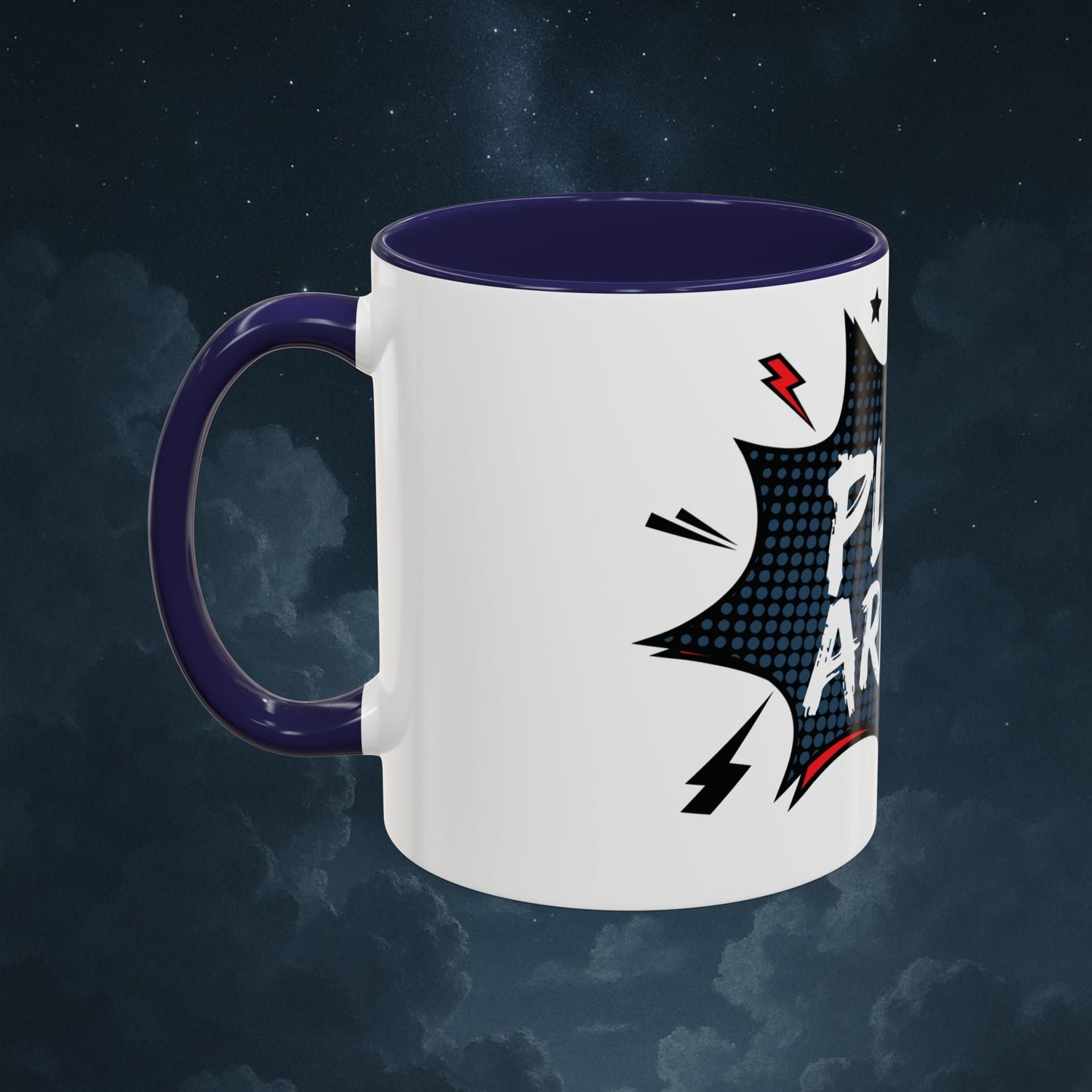 Plot Armor Comic Mug – Funny Pop Art Coffee Cup for Everyday Heroes & Creatives | 11oz Ceramic Mug with Color | Motivational Gift Idea | Mug by VarietySpire – VarietySpire