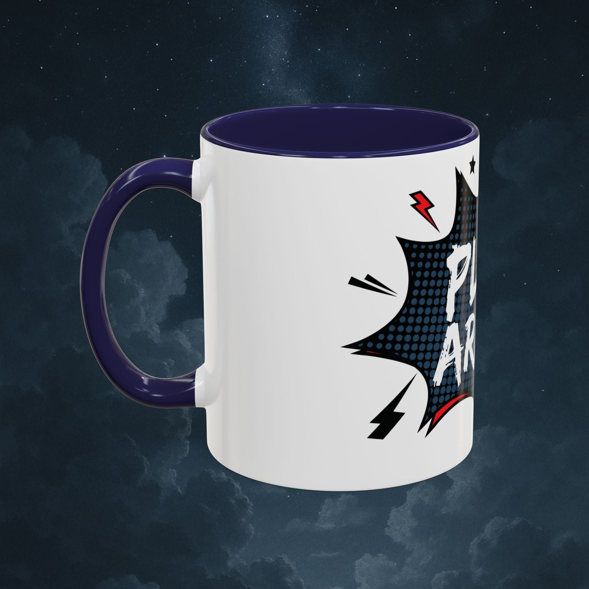 Plot Armor Comic Mug – Funny Pop Art Coffee Cup for Everyday Heroes & Creatives | 11oz Ceramic Mug with Color | Motivational Gift Idea | Mug by VarietySpire – VarietySpire